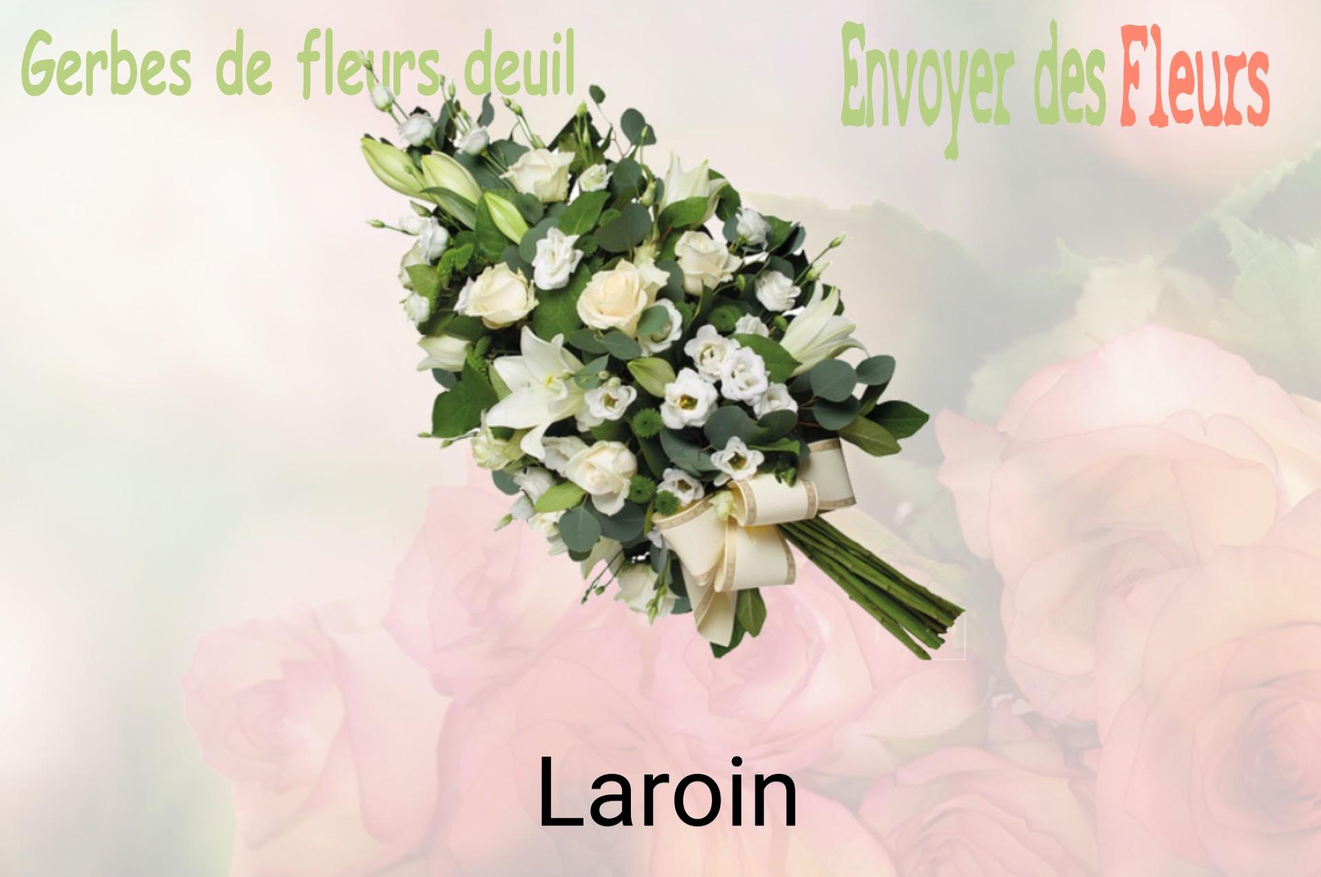 Gerbe de fleurs de deuil livrée à Laroin